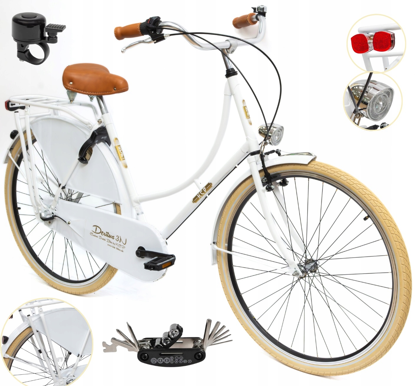 Rower Damski Miejski Koła 28" SHIMANO Nexus Oświetlenie Bagażnik Błotniki